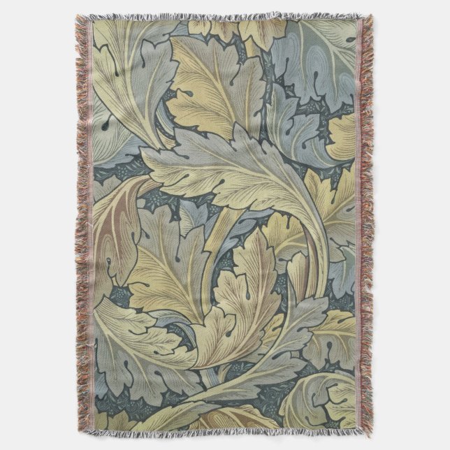 William Morris Acanthus Lövs Blommigt Art nouveau Filt (Framsidan Vertikal)