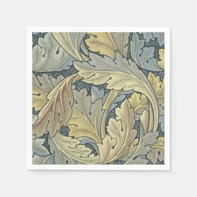 William Morris Acanthus Lövs Blommigt Art nouveau Pappersservett (Framsidan)