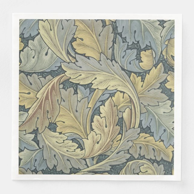 William Morris Acanthus Lövs Blommigt Art nouveau Pappersservett (Framsida)