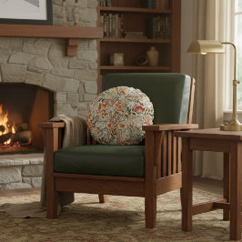 William Morris Acanthus Mission Style Accent  Rund Kudde