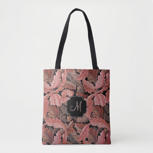 William Morris Acanthus Ro med Monogram Tygkasse (Framsida)