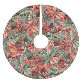 William Morris Acanthus Rost Röd Salvia Grön Julgransmatta Borstad Polyester