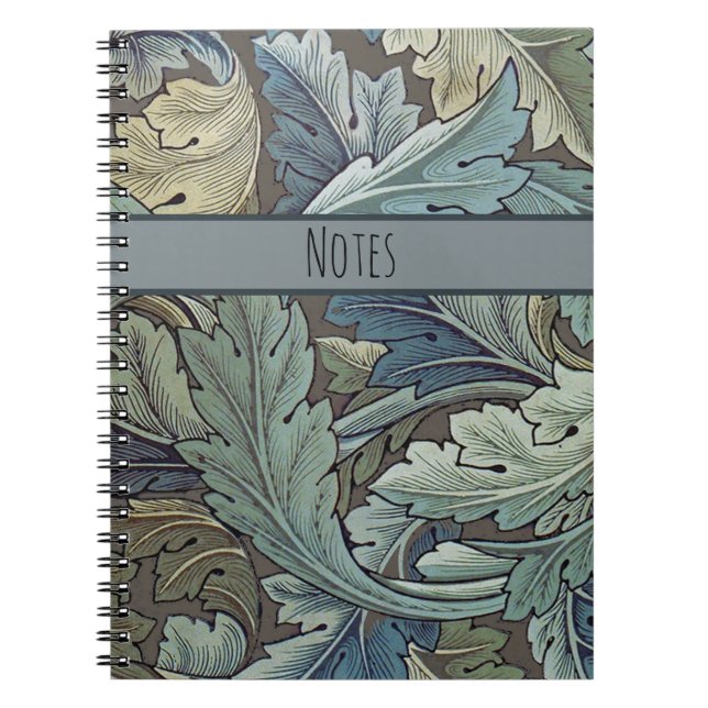 William Morris Acanthus Sage Blomma Blommig Botani Anteckningsbok (Framsidan)