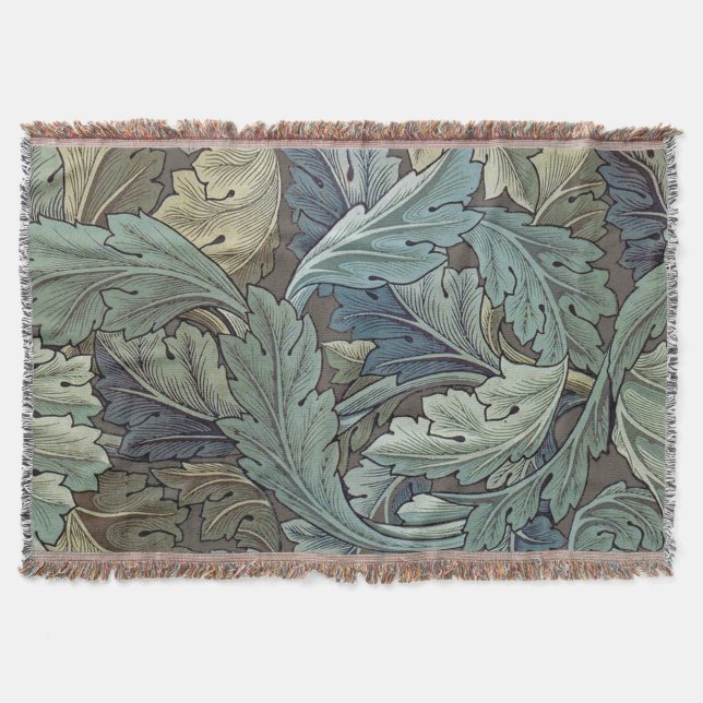 William Morris Acanthus Sage Blomma Blommig Botani Filt (Framsidan)