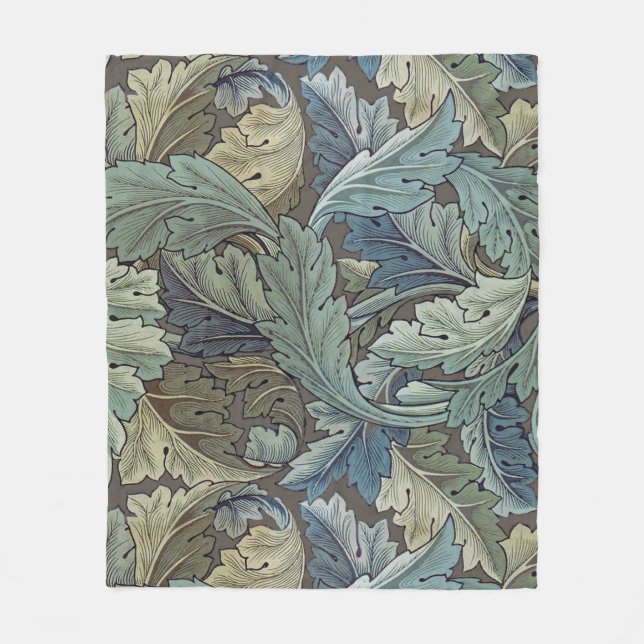 William Morris Acanthus Sage Blomma Blommig Botani Fleecefilt (Framsidan)