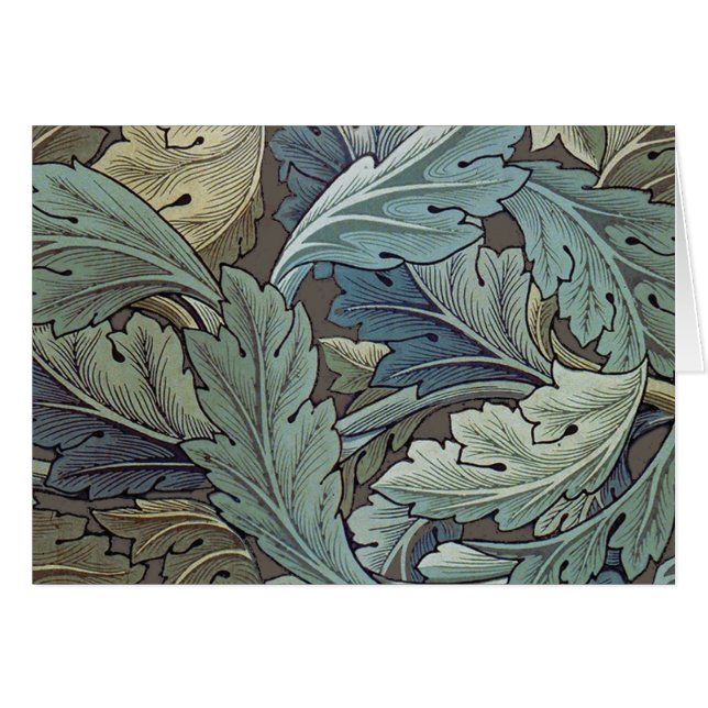 William Morris Acanthus Sage Blomma Blommig Botani Hälsningskort (Framsidan Horizontal)