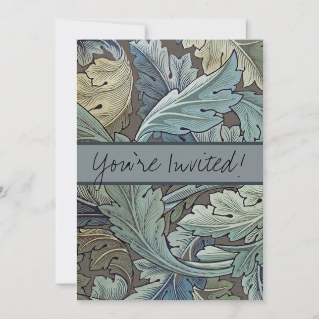 William Morris Acanthus Sage Blomma Blommig Botani Inbjudningar (Framsida)