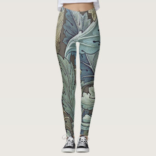 William Morris Acanthus Sage Blomma Blommig Botani Leggings