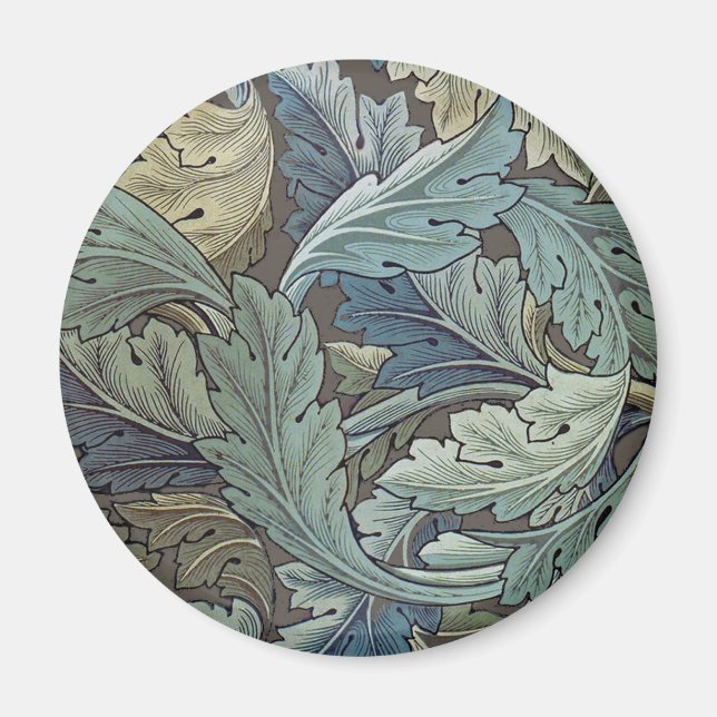 William Morris Acanthus Sage Blomma Blommig Botani Magnet (Framsidan)