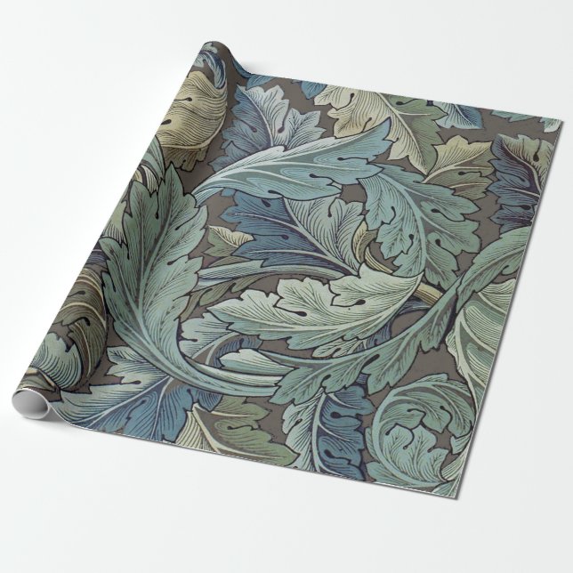 William Morris Acanthus Sage Blomma Blommig Botani Presentpapper (Utrullad)