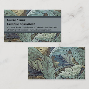 William Morris Acanthus Sage Blomma Blommig Botani Visitkort