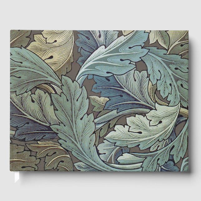 William Morris Acanthus Sage Flower Blommigt Botan Gästböcker (Framsida)