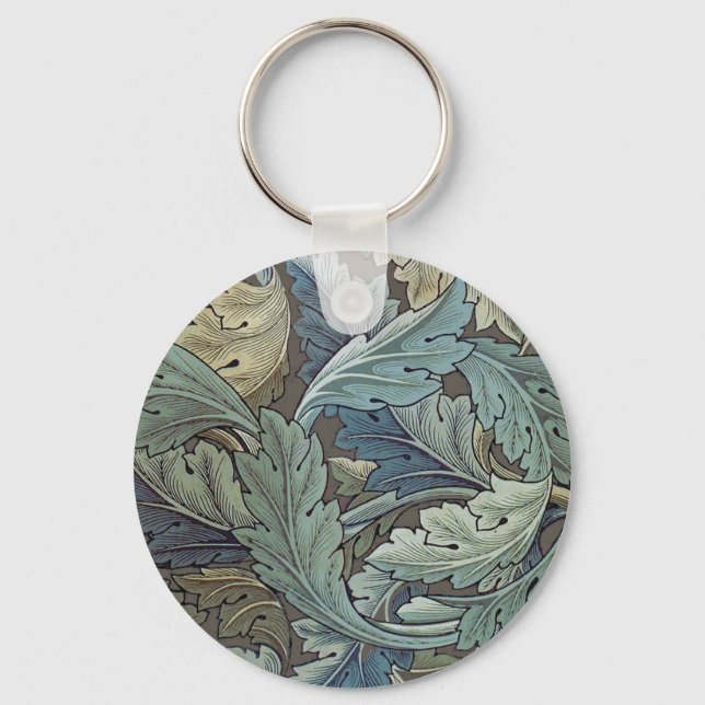 William Morris Acanthus Sage Flower Blommigt Botan Nyckelring (Framsida)