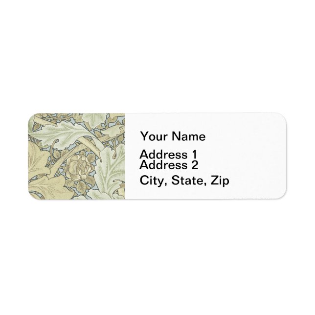 William Morris Acanthus St James Tapet Returadress Etikett (Framsidan)