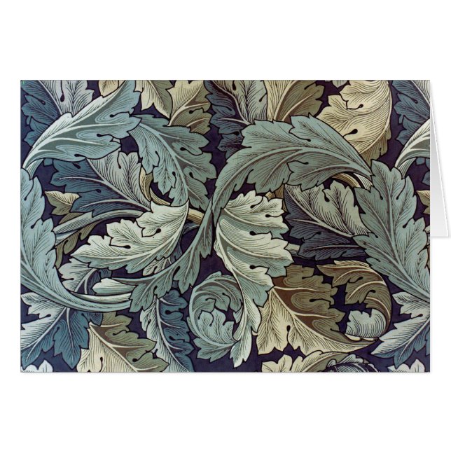 William Morris Acanthus Tapet Lövs Hälsningskort (Framsidan Horizontal)