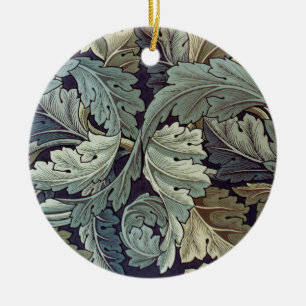 William Morris Acanthus Tapet Lövs Julgransprydnad Keramik