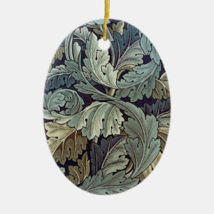 William Morris Acanthus Tapet Lövs Julgransprydnad Keramik