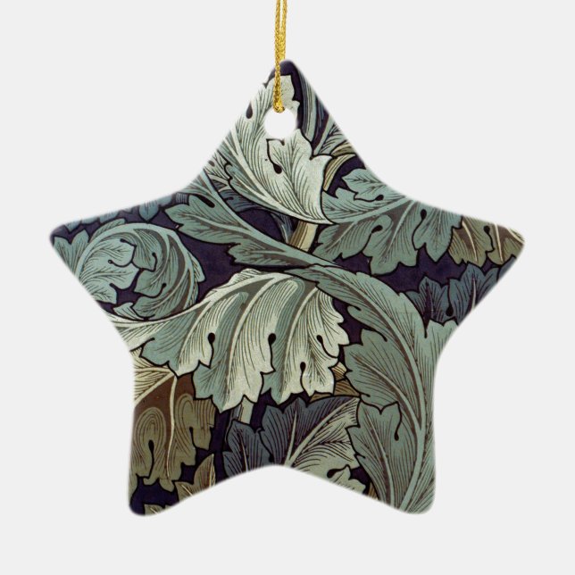 William Morris Acanthus Tapet Lövs Julgransprydnad Keramik (Framsidan)