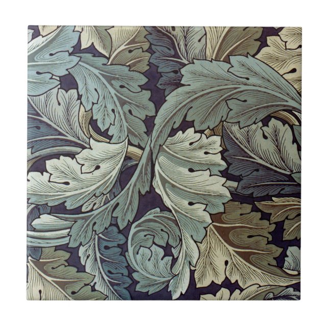 William Morris Acanthus Tapet Lövs Kakelplatta (Framsidan)