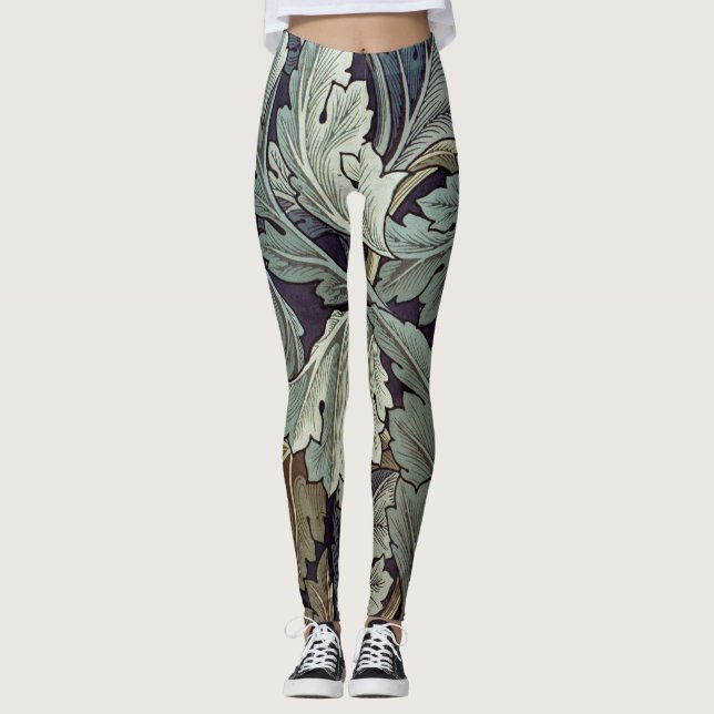 William Morris Acanthus Tapet Lövs Leggings (Framsida)