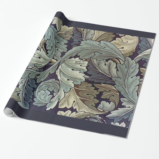 William Morris Acanthus Tapet Lövs Presentpapper (Utrullad)