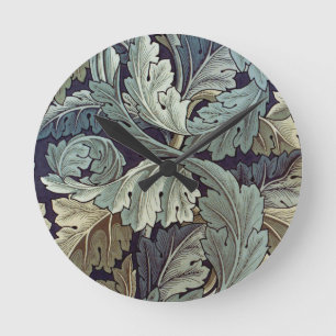 William Morris Acanthus Tapet Lövs Rund Klocka