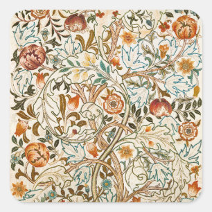 William Morris Acanthus Vintage Blommig Konst Fyrkantigt Klistermärke