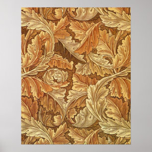 William Morris Acathus Brun Höstlöv Poster