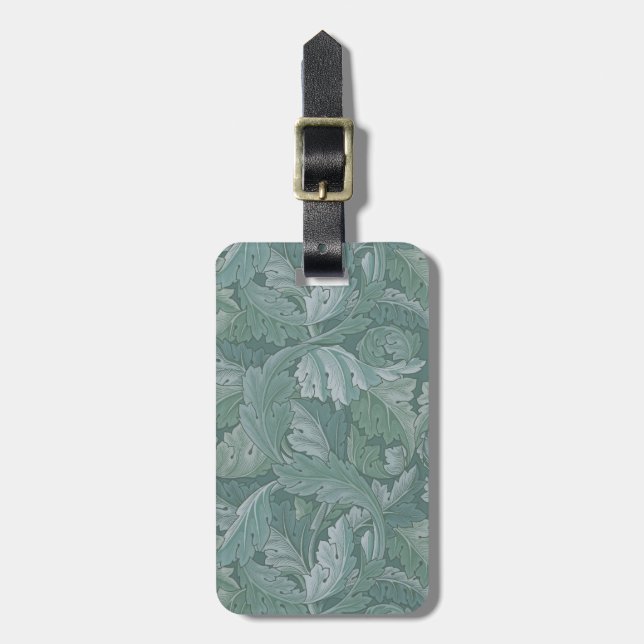 William Morris Akantusblad Tealblått Mönster Bagagebricka (Vertikal Framsida)