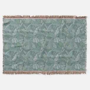 William Morris Akantusblad Tealblått Mönster Filt