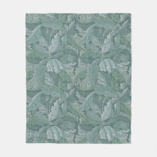 William Morris Akantusblad Tealblått Mönster Fleecefilt