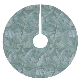William Morris Akantusblad Tealblått Mönster Julgransmatta Borstad Polyester