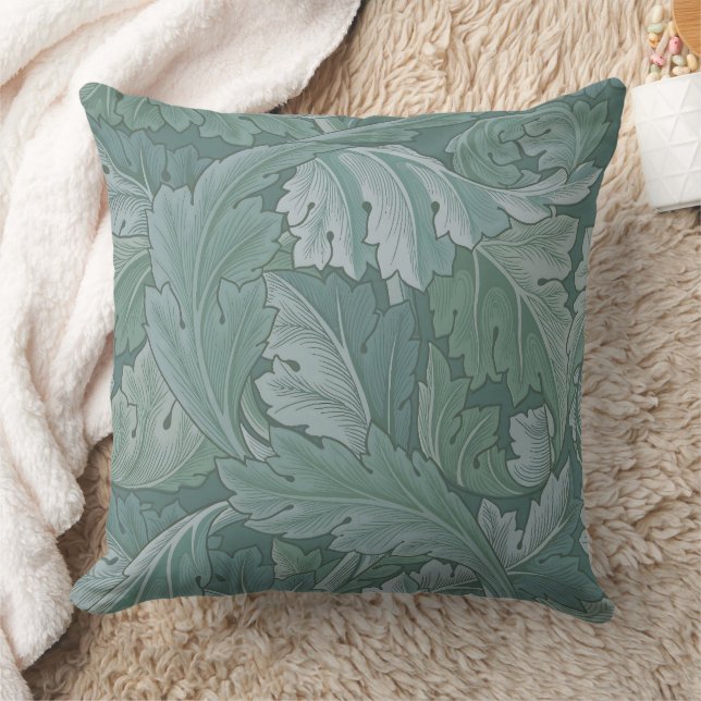 William Morris Akantusblad Tealblått Mönster Kudde (Filt)