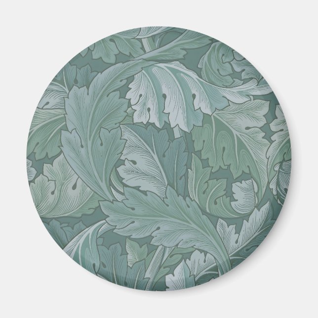 William Morris Akantusblad Tealblått Mönster Magnet (Framsidan)
