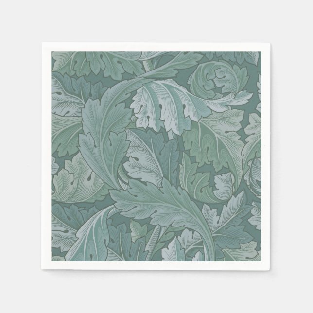 William Morris Akantusblad Tealblått Mönster Pappersservett (Framsidan)
