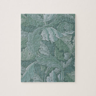 William Morris Akantusblad Tealblått Mönster Pussel