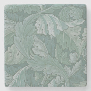 William Morris Akantusblad Tealblått Mönster Stenunderlägg