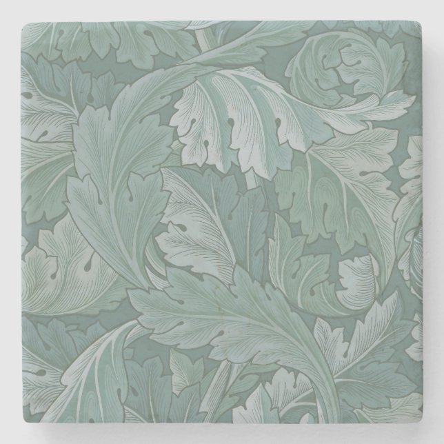 William Morris Akantusblad Tealblått Mönster Stenunderlägg (Framsidan)