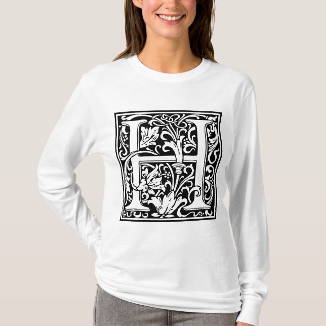 William Morris Alfabet “H” T Shirt (Framsida)