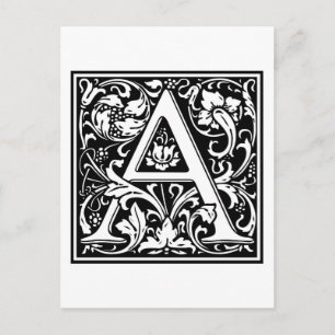 William Morris Alphabet ’A’ Vykort