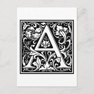 William Morris Alphabet ’A’ Vykort