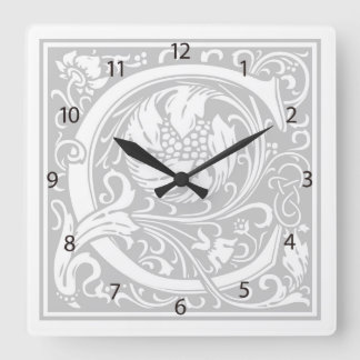 William Morris Alphabet "C" Square Wall Clock Fyrkantig Klocka
