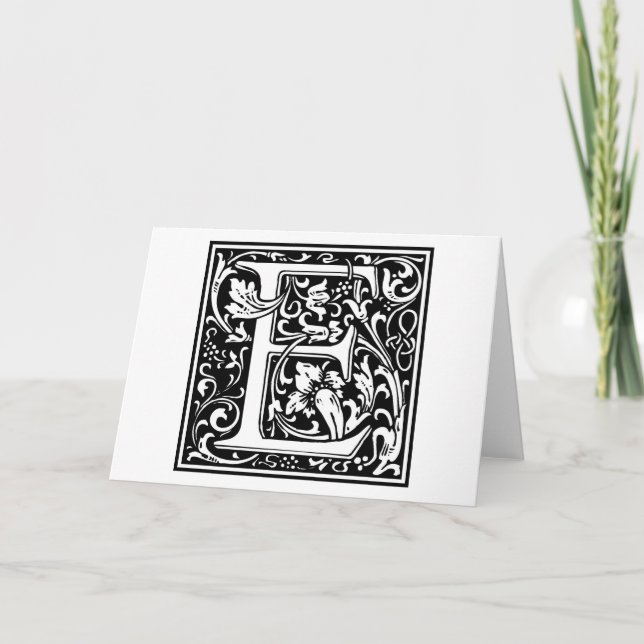William Morris Alphabet ’E’ Anteckningskort (Framsida)