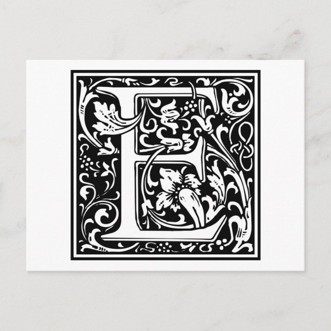 William Morris Alphabet ’E’ Vykort (Framsida)