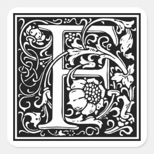 William Morris Alphabet ’F’ Fyrkantigt Klistermärke