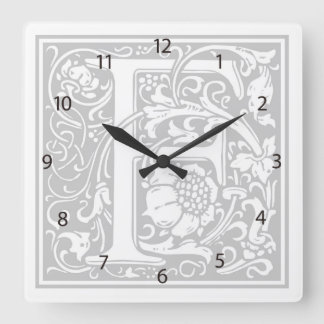 William Morris Alphabet "F" Square Wall Clock Fyrkantig Klocka