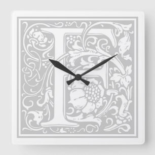 William Morris Alphabet "F" Square Wall Clock Fyrkantig Klocka