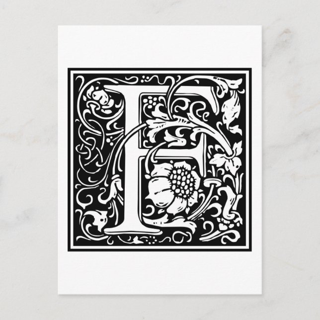 William Morris Alphabet ’F’ Vykort (Framsida)