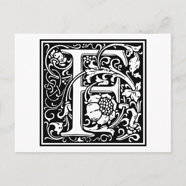William Morris Alphabet ’F’ Vykort (Framsida)