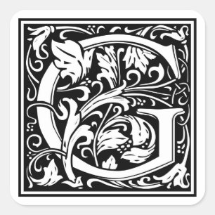 William Morris Alphabet ’G’ Fyrkantigt Klistermärke